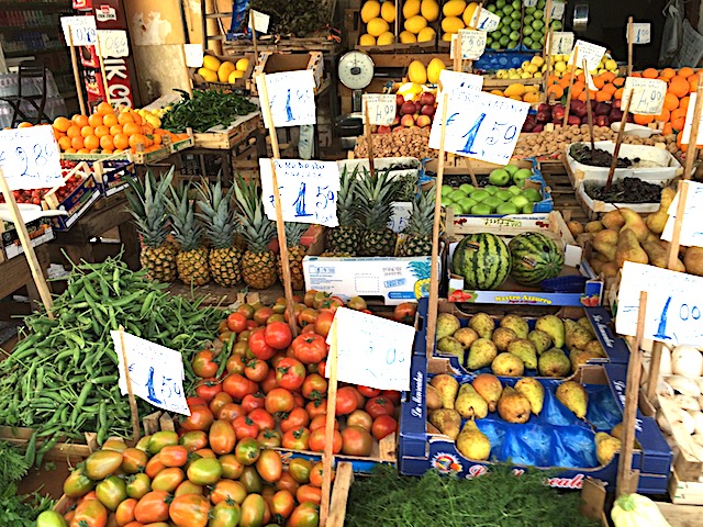 fruit display in Sant'Ambrogio Market in Florence